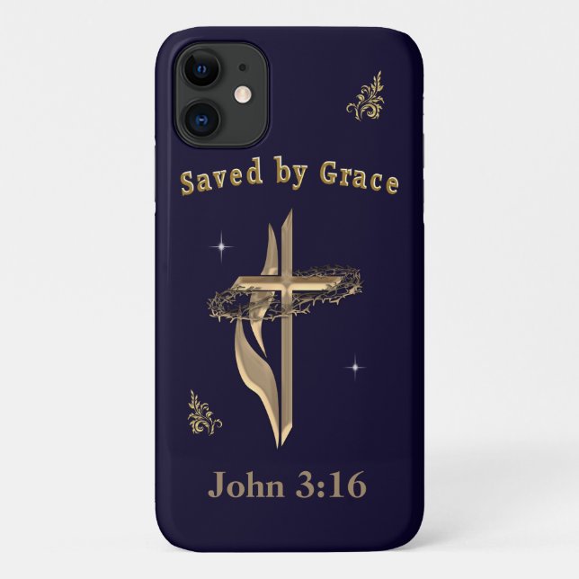 Bibelverse gerettet von Grace Case-Mate iPhone Hülle (Rückseite)