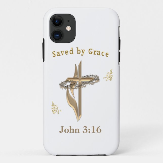 Bibelverse gerettet von Grace Case-Mate iPhone Hülle (Rückseite)