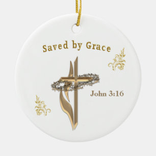 Bibelverse gerettet von Grace Keramik Ornament