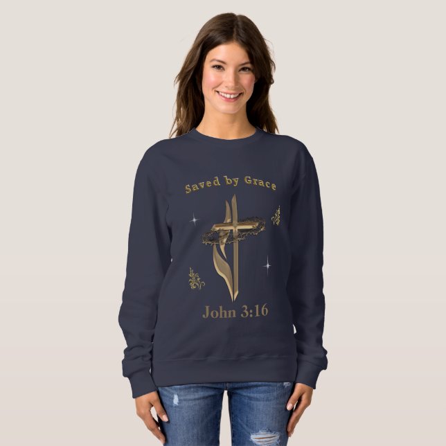 Bibelverse gerettet von Grace Sweatshirt (Vorne ganz)