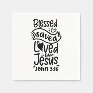 Bibelverse Gesegnet Gerettet von Jesus Johannes 31 Serviette