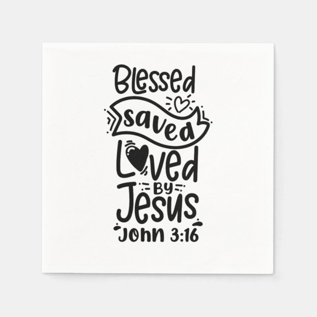 Bibelverse Gesegnet Gerettet von Jesus Johannes 31 Serviette (Vorderseite)