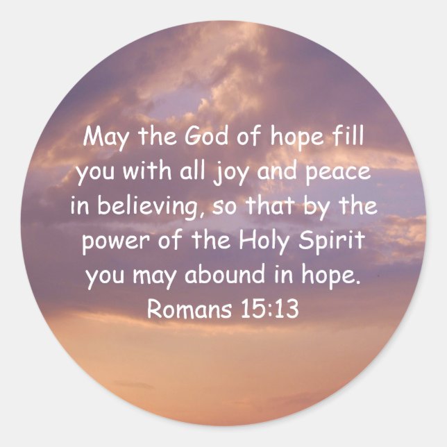 Bibelverse Hochheben Zitat Römer 15:13 Runder Aufkleber (Vorderseite)
