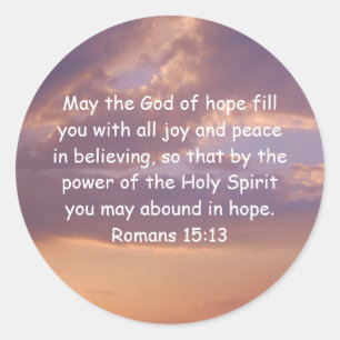 Bibelverse Hochheben Zitat Römer 15:13 Runder Aufkleber