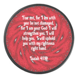 Bibelverse Inspiration Zitat Isaiah 41:10 Eishockey Puck