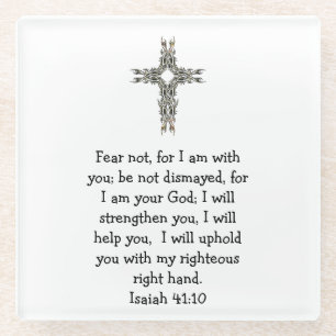 Bibelverse Inspiration Zitat Isaiah 41:10 Glasuntersetzer