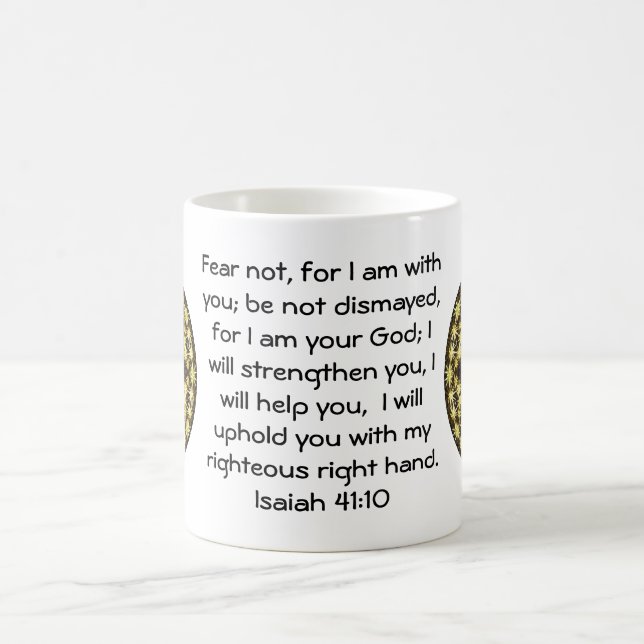 Bibelverse Inspiration Zitat Isaiah 41:10 Kaffeetasse (Mittel)
