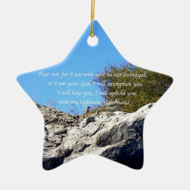 Bibelverse Inspiration Zitat Isaiah 41:10 Keramik Ornament (Vorne)