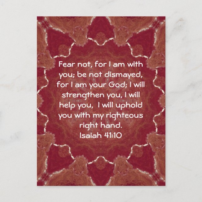 Bibelverse Inspiration Zitat Isaiah 41:10 Postkarte (Vorderseite)