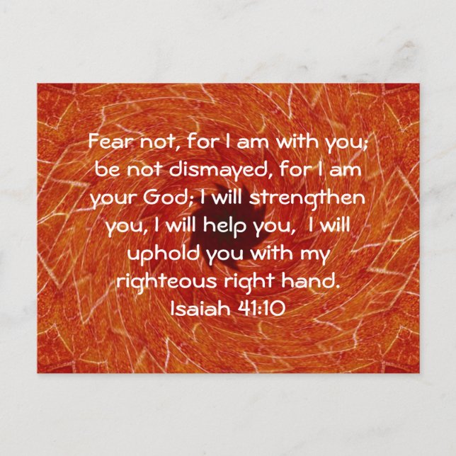Bibelverse Inspiration Zitat Isaiah 41:10 Postkarte (Vorderseite)