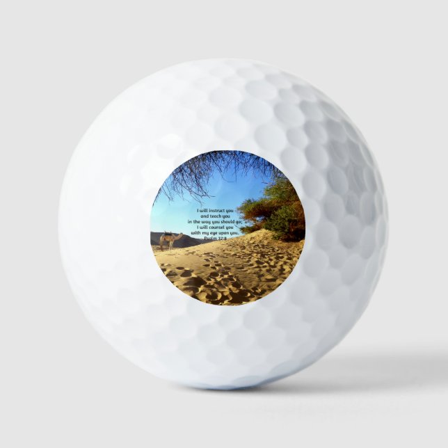 Bibelverse Inspiration Zitat Psalm 32:8 Golfball (Vorderseite)