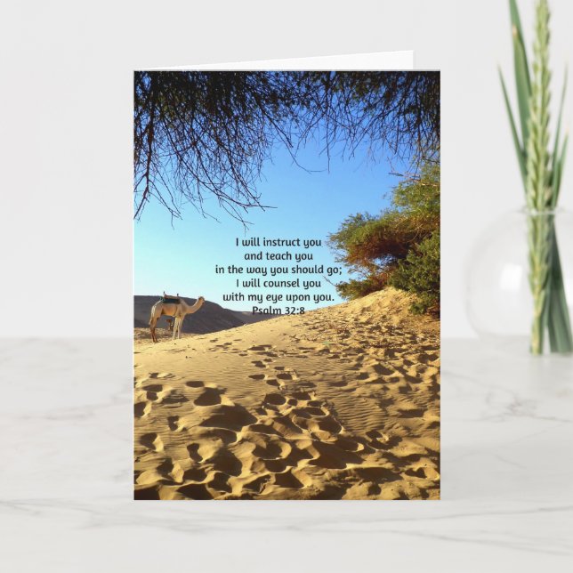 Bibelverse Inspiration Zitat Psalm 32:8 Karte (Vorderseite)