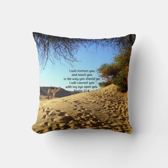 Bibelverse Inspiration Zitat Psalm 32:8 Kissen (Vorderseite)