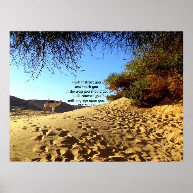 Bibelverse Inspiration Zitat Psalm 32:8 Poster (Vorne)
