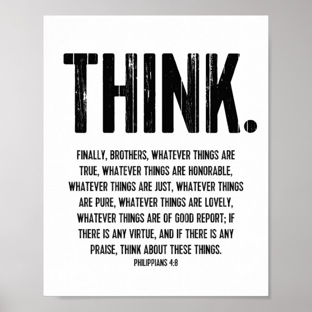 Bibelverse, Inspirationsphilippiner 4:8 Poster (Vorne)