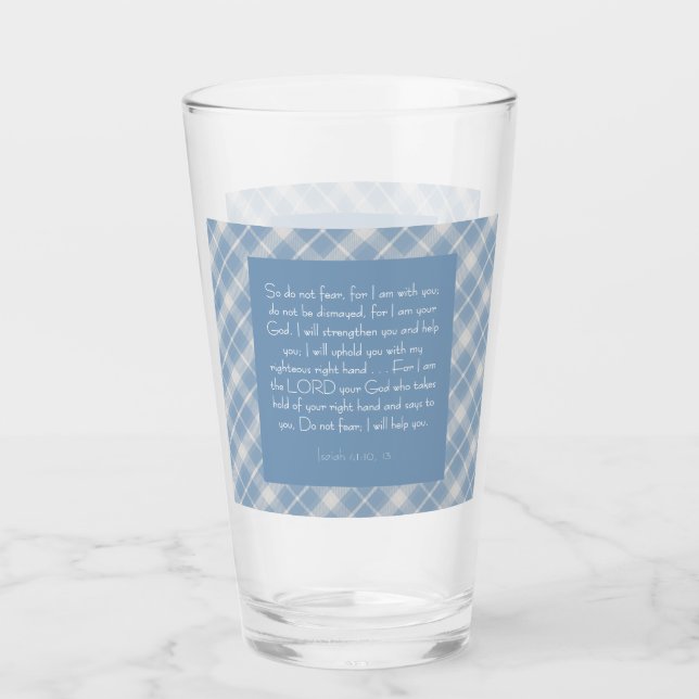 Bibelverse Isaiah 41:10, 13 Glas (Vorderseite)