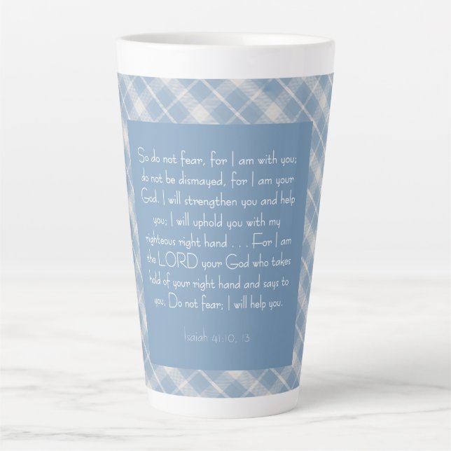Bibelverse Isaiah 41:10, 13 Milchtasse (Vorderseite)