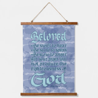 Bibelverse James 1:19-20 Holztapeten Wandteppich Mit Holzrahmen