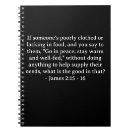 Bibelverse James 2:15 - 16 Notizblock