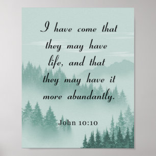 Bibelverse, John 10:10, reichlich Poster