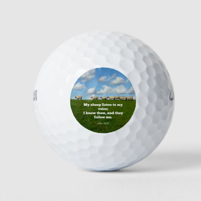 Bibelverse, John 10:27, Mein Schaf... Golfball (Vorderseite)