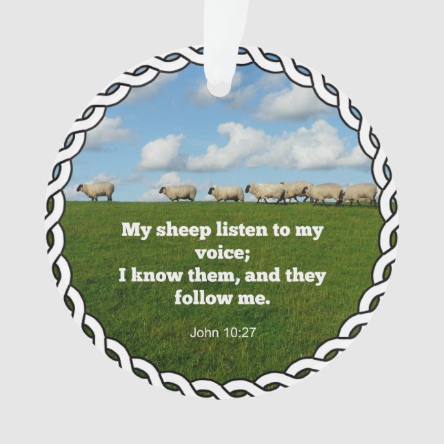 Bibelverse, John 10:27, Mein Schaf... Ornament (Vorderseite)