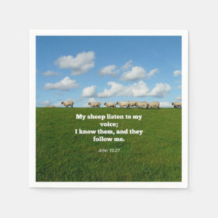 Bibelverse, John 10:27, Mein Schaf... Serviette