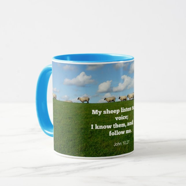 Bibelverse, John 10:27, Mein Schaf... Tasse (Vorderseite Links)