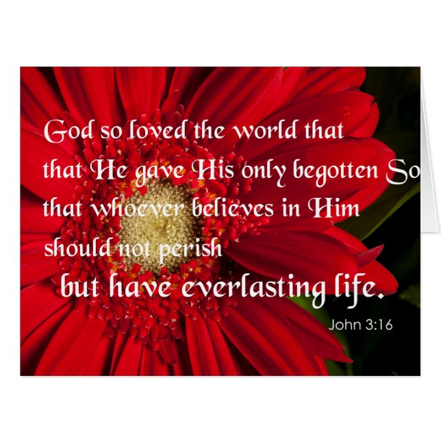 Bibelverse John 3:16 Blume Card oder Einladung (Vorderseite (Horizontal))