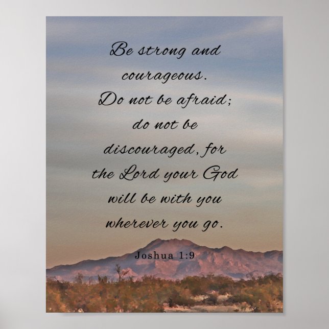 Bibelverse, Joshua 1:9 Poster (Vorne)