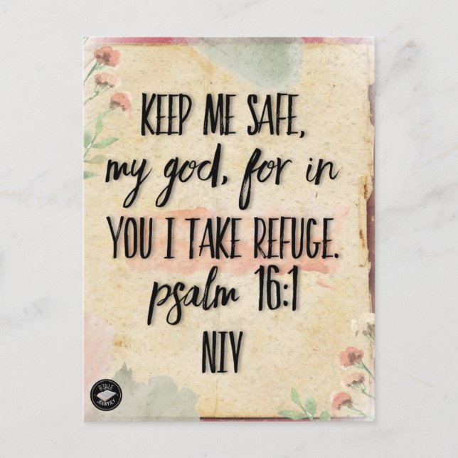 Bibelverse-Karte - Inspiration aus dem Psalm 16:1 Postkarte (Vorderseite)