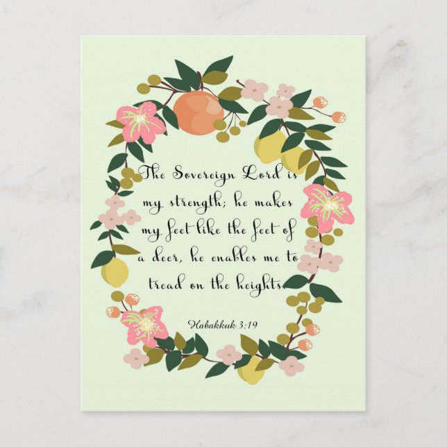 Bibelverse Kunst - Habakkuk 3:19 Postkarte (Vorderseite)