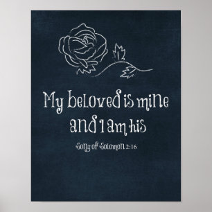 Bibelverse : Mein Geliebter ist meins und ich bin  Poster