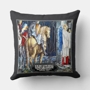 Bibelverse mit William Morris Angel Print Kissen