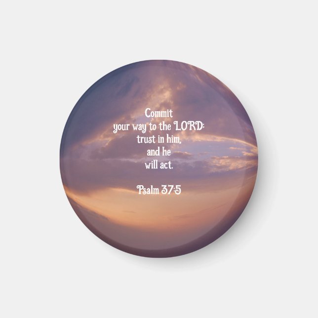 Bibelverse Motivierend Schriften Psalm 37:5 Magnet (Vorne)