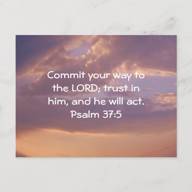 Bibelverse Motivierend Schriften Psalm 37:5 Postkarte (Vorderseite)