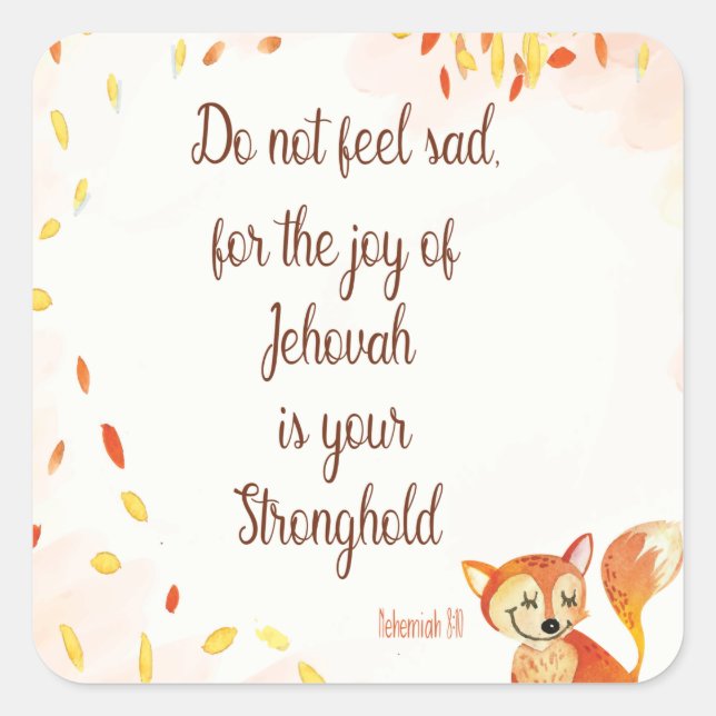 Bibelverse - Nehemiah 8:10 Notebook Quadratischer Aufkleber (Vorderseite)