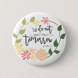 Bibelverse Niedliche Blume Handschrift Button