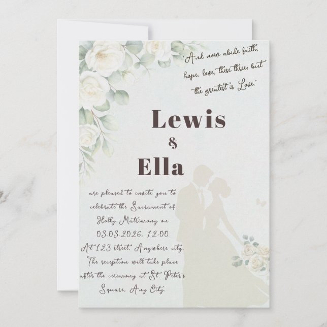 Bibelverse Orthodoxe Einladung zur Hochzeit (Vorderseite)