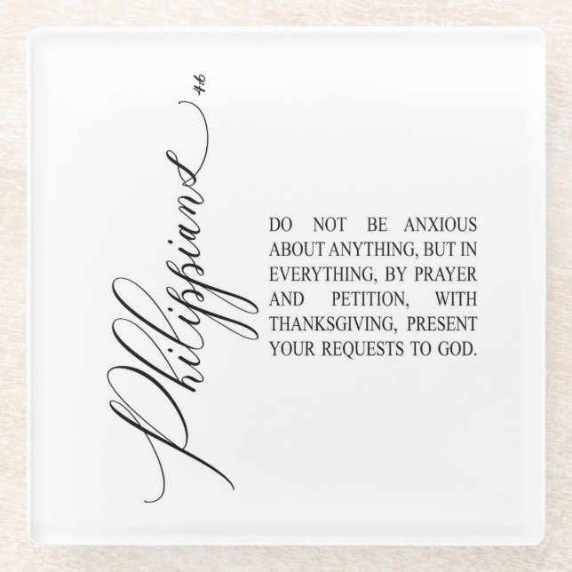 Bibelverse Philippians Glass Untersetzer (Vorderseite)