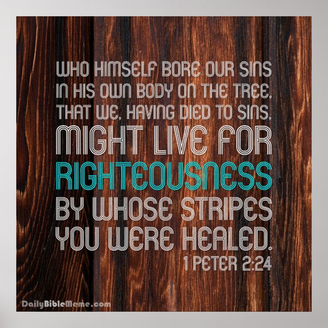 Bibelverse Poster - 1 Peter 2:24 (Vorne)