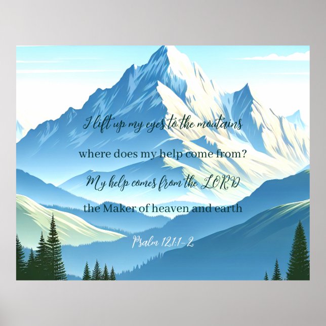 Bibelverse Psalm 121:1-2 Poster (Vorne)