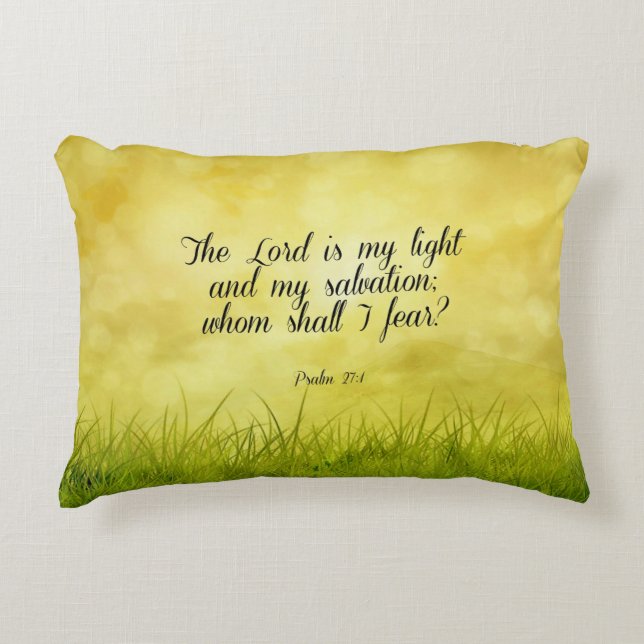 Bibelverse, Psalm 27:1 Zierkissen (Vorderseite)
