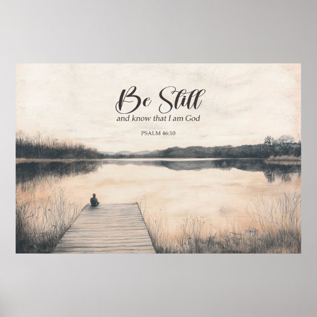 Bibelverse Psalm 46:10 - Seien Sie still und wisse Poster (Vorne)
