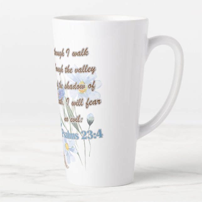 Bibelverse Psalmen 23:4 Latte-Tasse Milchtasse (Rechts)