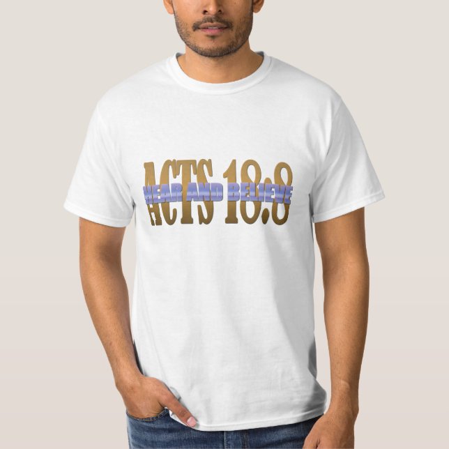 Bibelverse - Rechtsakte 18;8 T-Shirt (Vorderseite)
