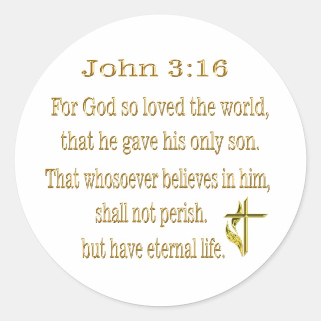 Bibelverse Runder Aufkleber (Vorderseite)