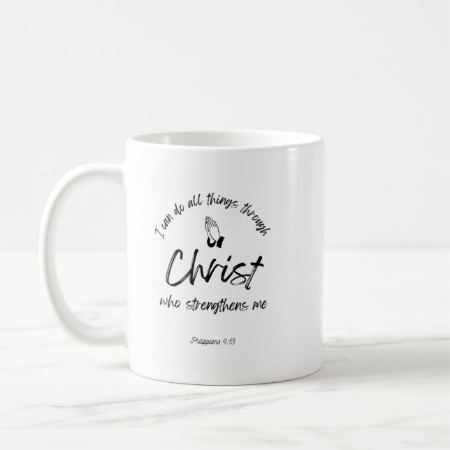 Bibelverse Tasse - Christus stärkt mich (Links)
