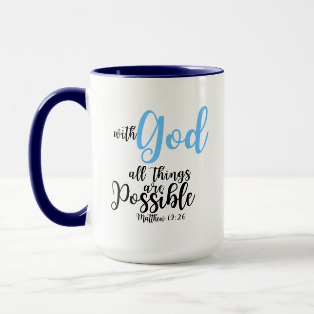 Bibelverse-Tasse - Matthew 19:26 Tasse (Links)