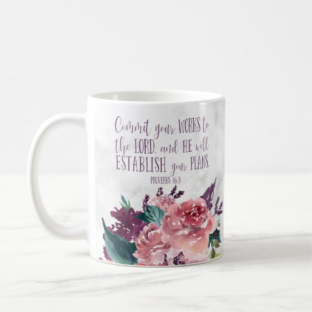 Bibelverse Typografie auf der Marble-Blume Kaffeetasse (Links)